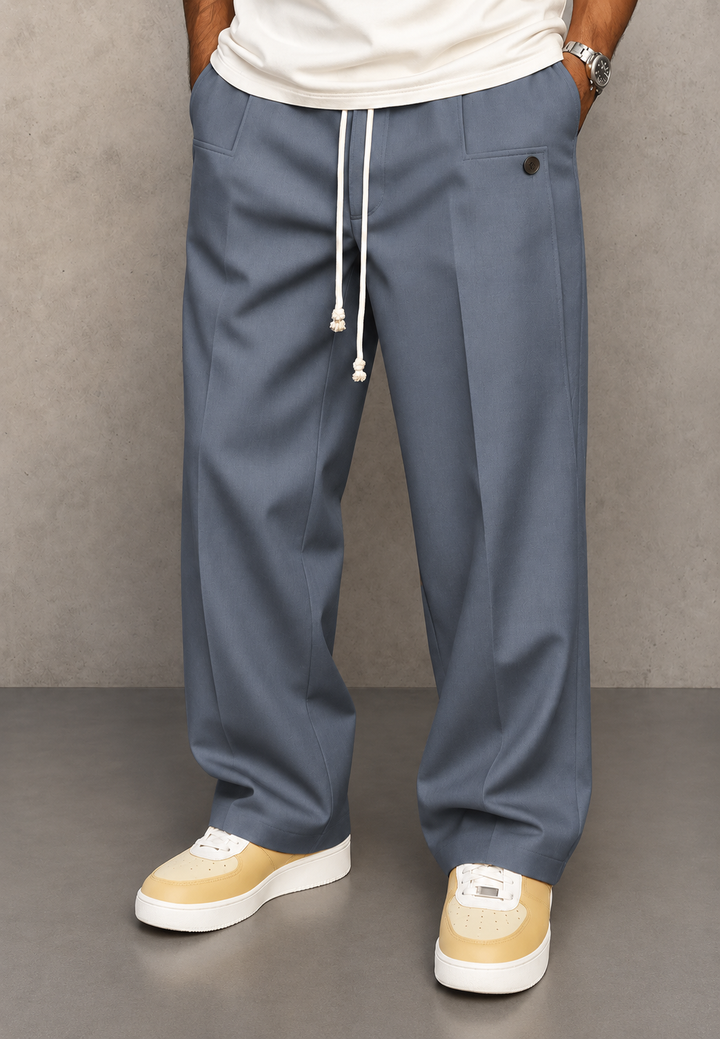Pantalon large homme à pinces et taille ajustable - Tavon