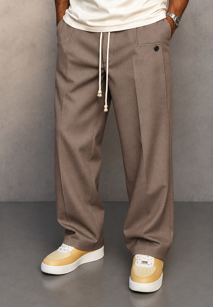 Pantalon large homme à pinces et taille ajustable - Tavon