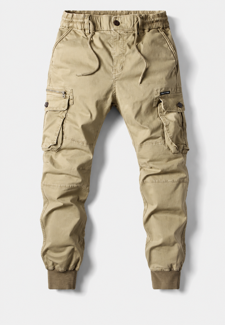Pantalon jogger cargo pour homme à multiples poches et fermeture éclair - Nicolai