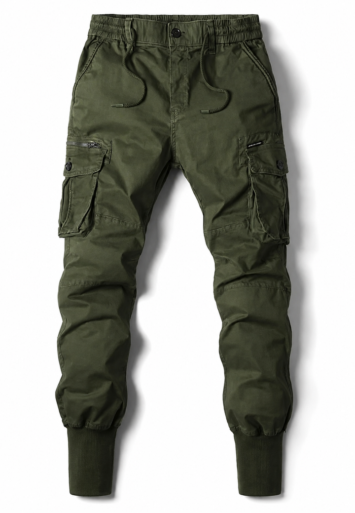 Pantalon jogger cargo pour homme à multiples poches et fermeture éclair - Nicolai