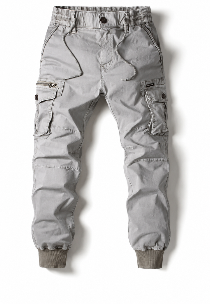 Pantalon jogger cargo pour homme à multiples poches et fermeture éclair - Nicolai