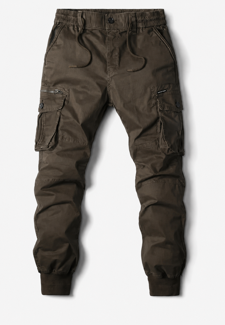 Pantalon jogger cargo pour homme à multiples poches et fermeture éclair - Nicolai