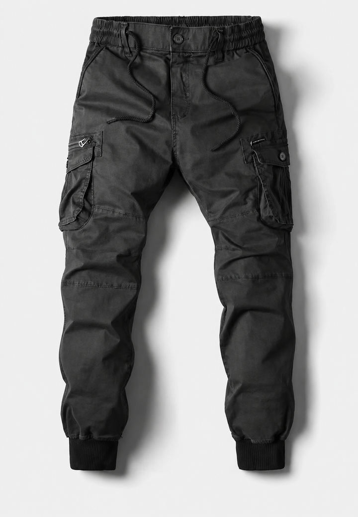 Pantalon jogger cargo pour homme à multiples poches et fermeture éclair - Nicolai