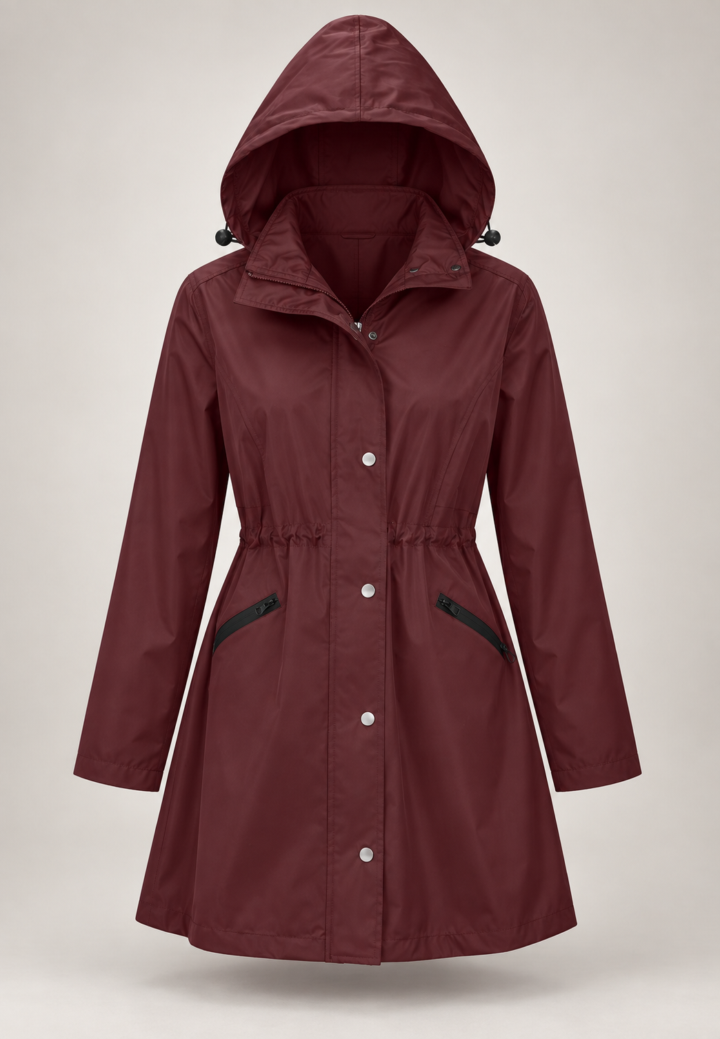 Parka imperméable pour femme avec capuche et taille ajustable - Vérane