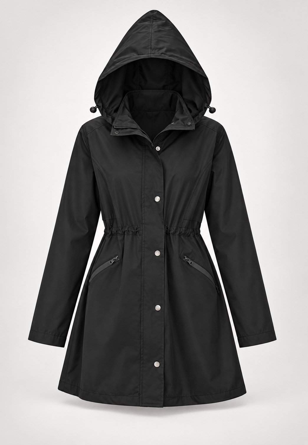 Parka imperméable pour femme avec capuche et taille ajustable - Vérane