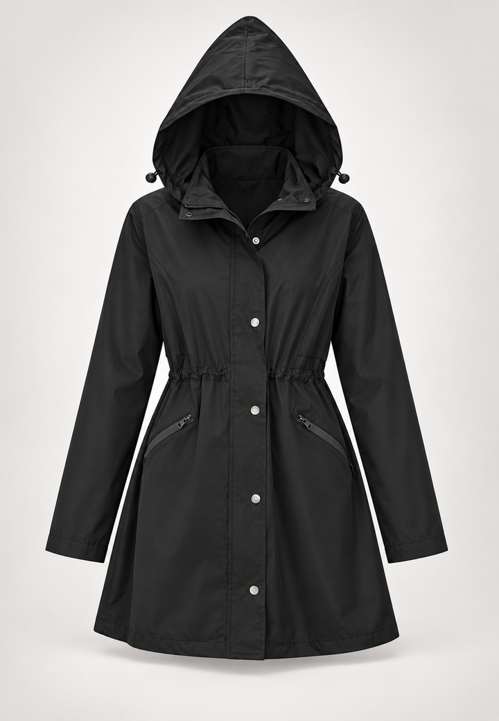 Parka imperméable pour femme avec capuche et taille ajustable - Vérane