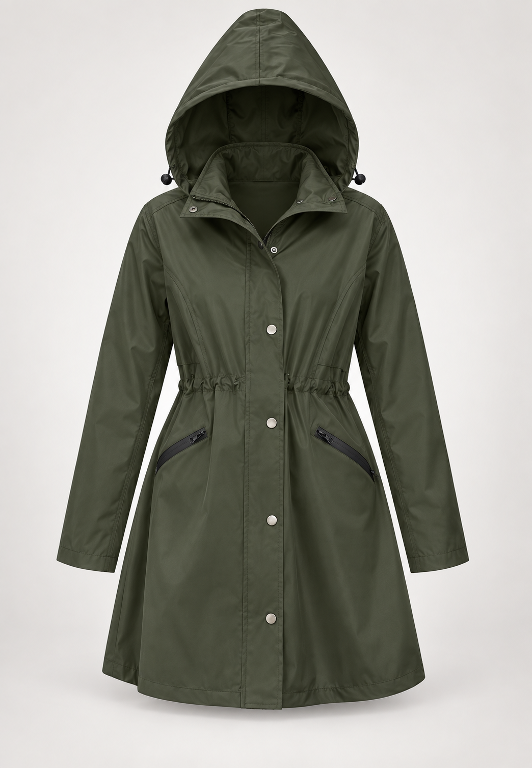 Parka imperméable pour femme avec capuche et taille ajustable - Vérane