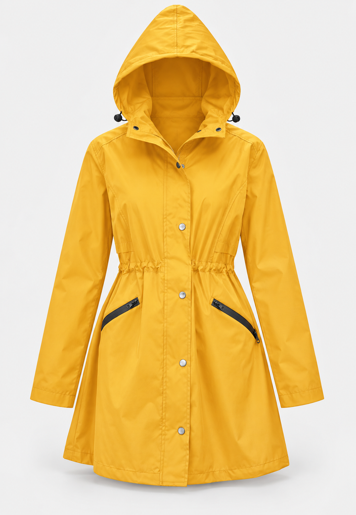 Parka imperméable pour femme avec capuche et taille ajustable - Vérane