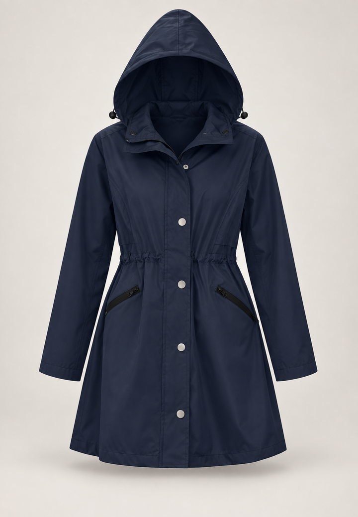 Parka imperméable pour femme avec capuche et taille ajustable - Vérane