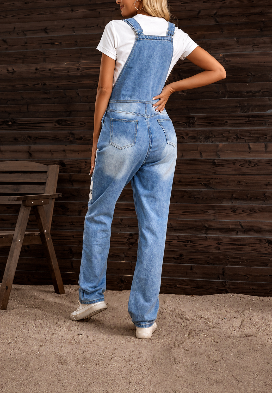 Salopette en jean pour femme à imprimé floral - Wendy