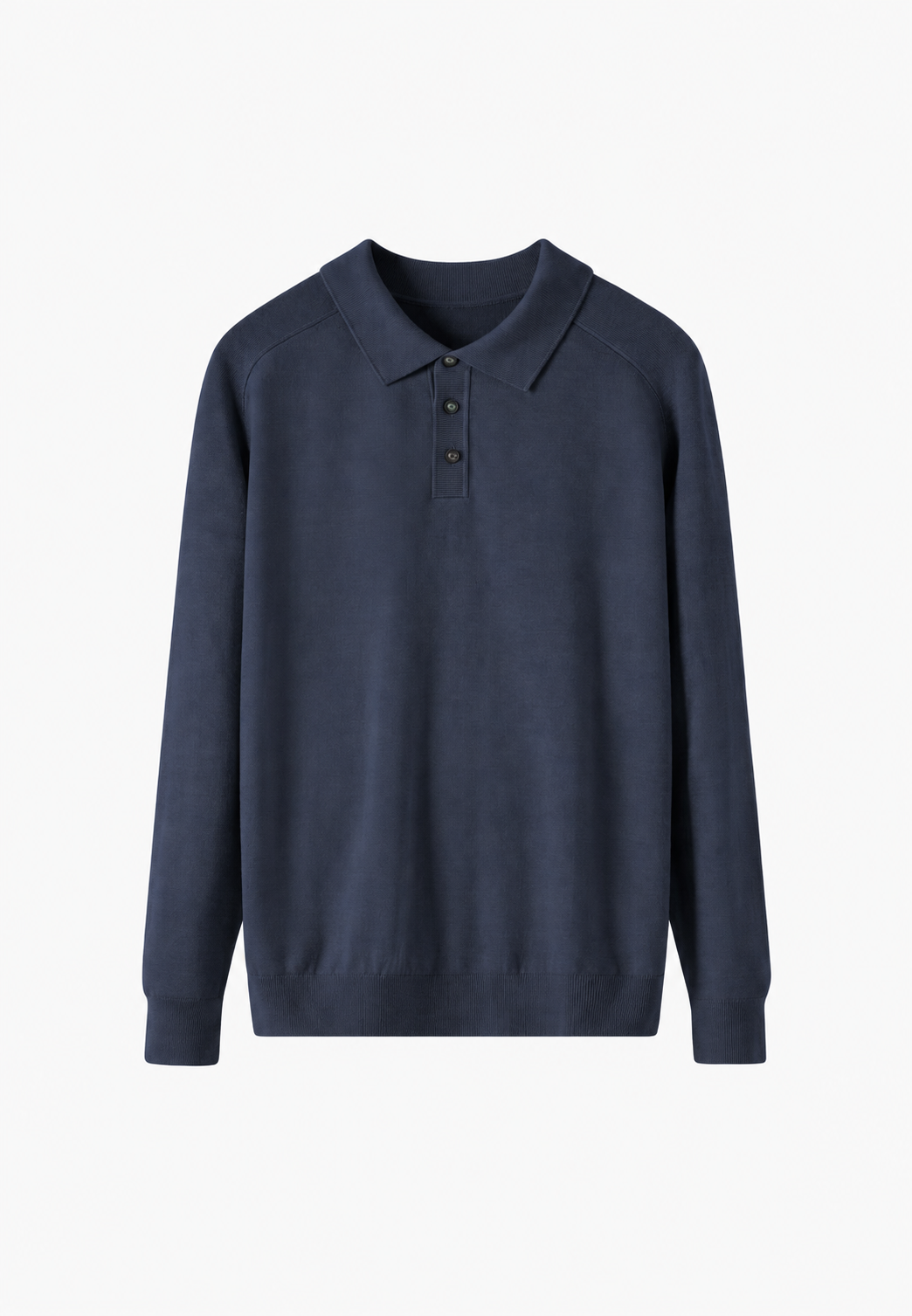 Polo en maille mélangée laine, col ouvert - Gaël
