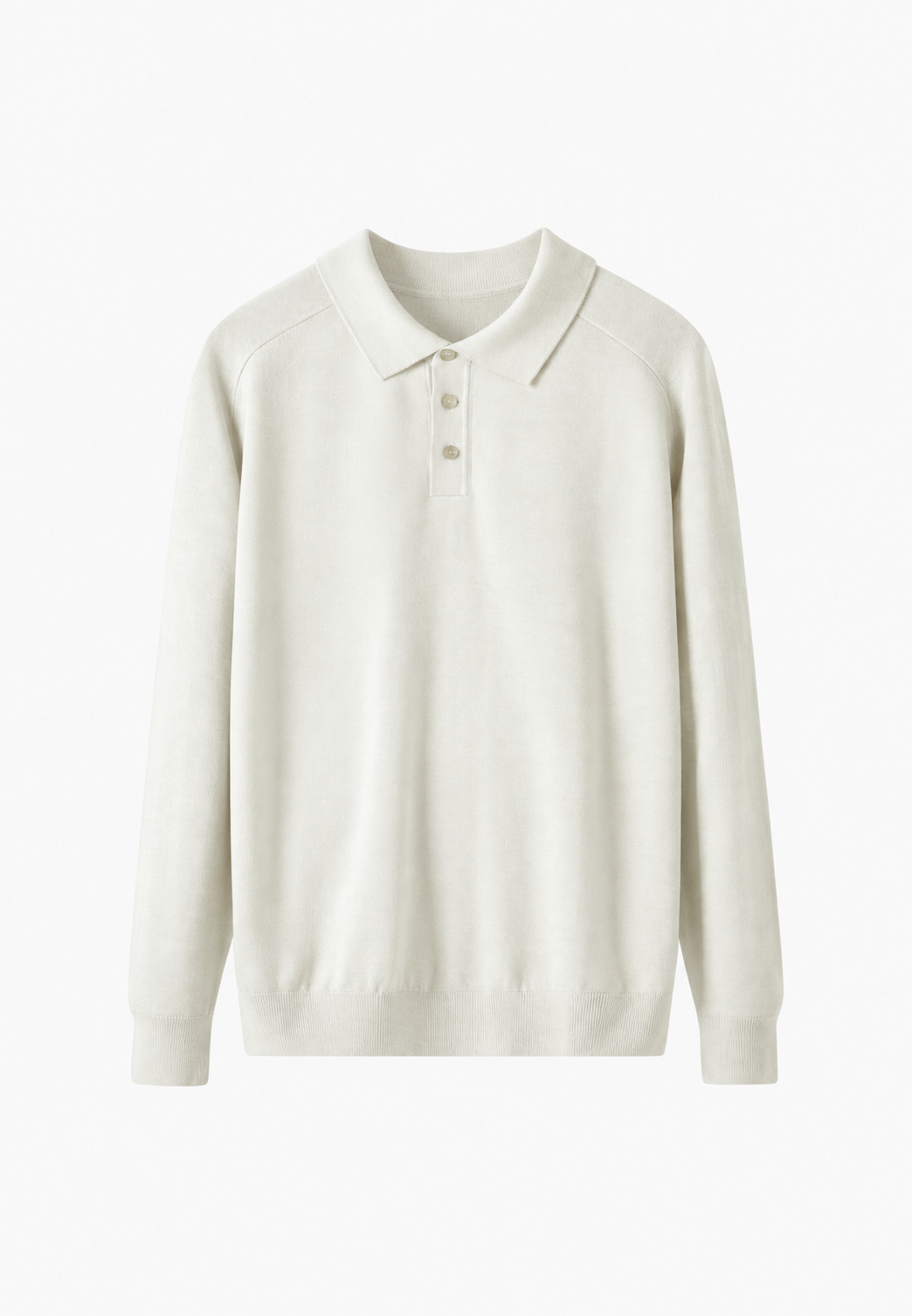 Polo en maille mélangée laine, col ouvert - Gaël