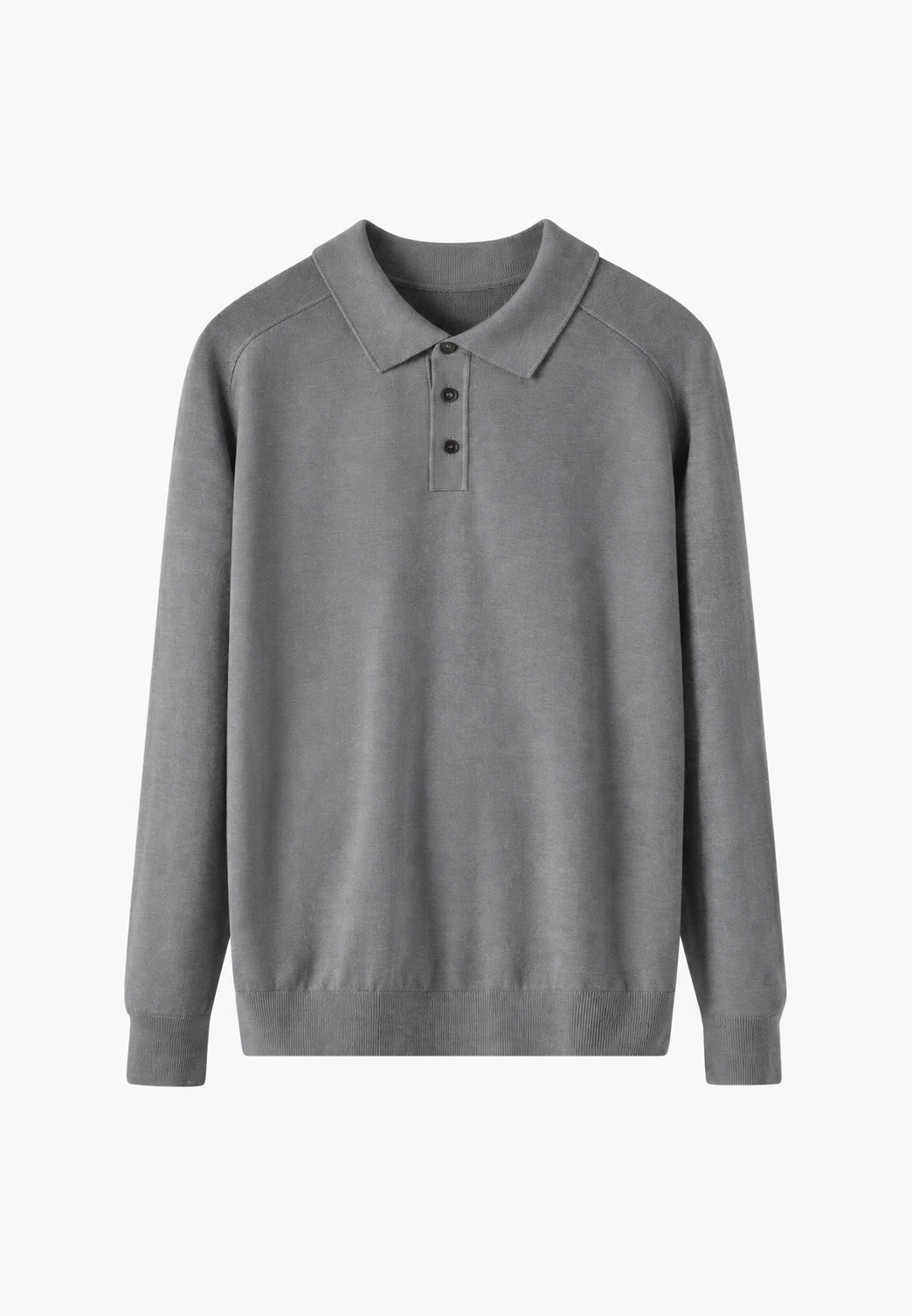 Polo en maille mélangée laine, col ouvert - Gaël