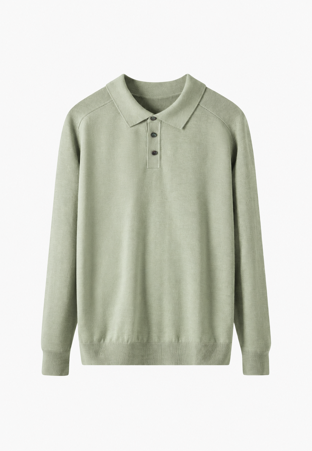 Polo en maille mélangée laine, col ouvert - Gaël