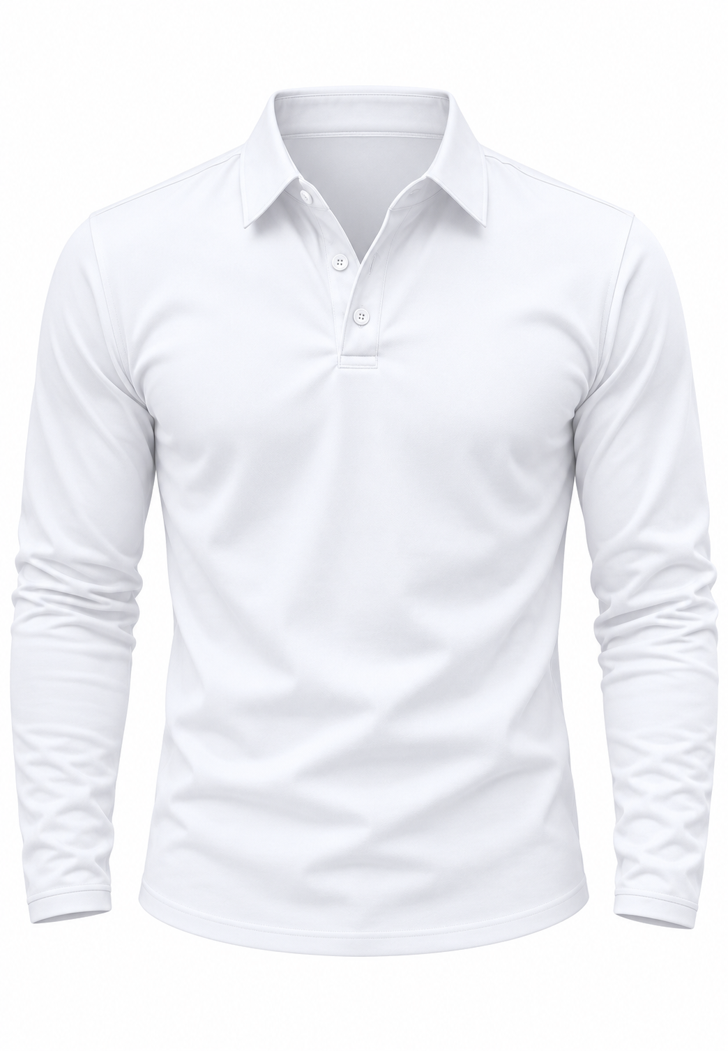 Polo homme à manches longues, col chemise et boutons - Breno
