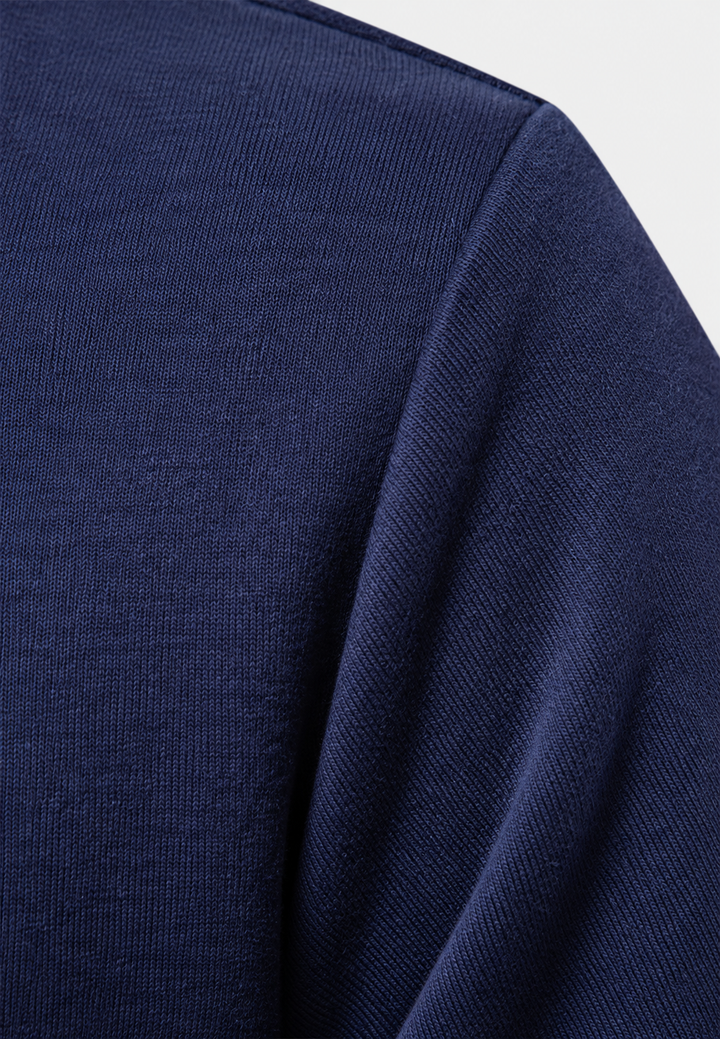 Polo homme à manches longues, col contrasté et boutonnage court - Cassian