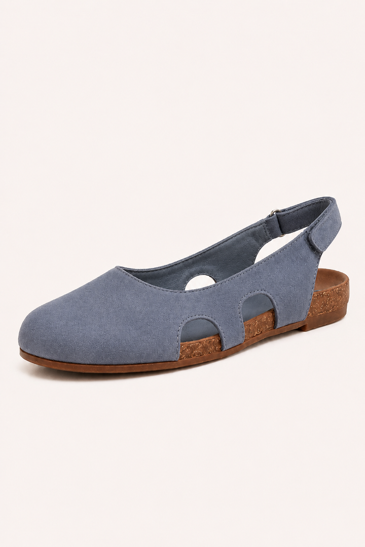 Sandales plates fermées pour femme avec semelle intérieure confortable - Helga
