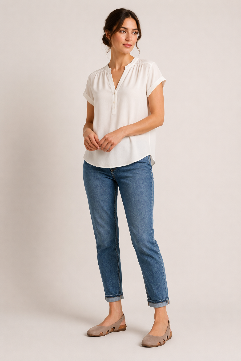 Sandales plates fermées pour femme avec semelle intérieure confortable - Helga