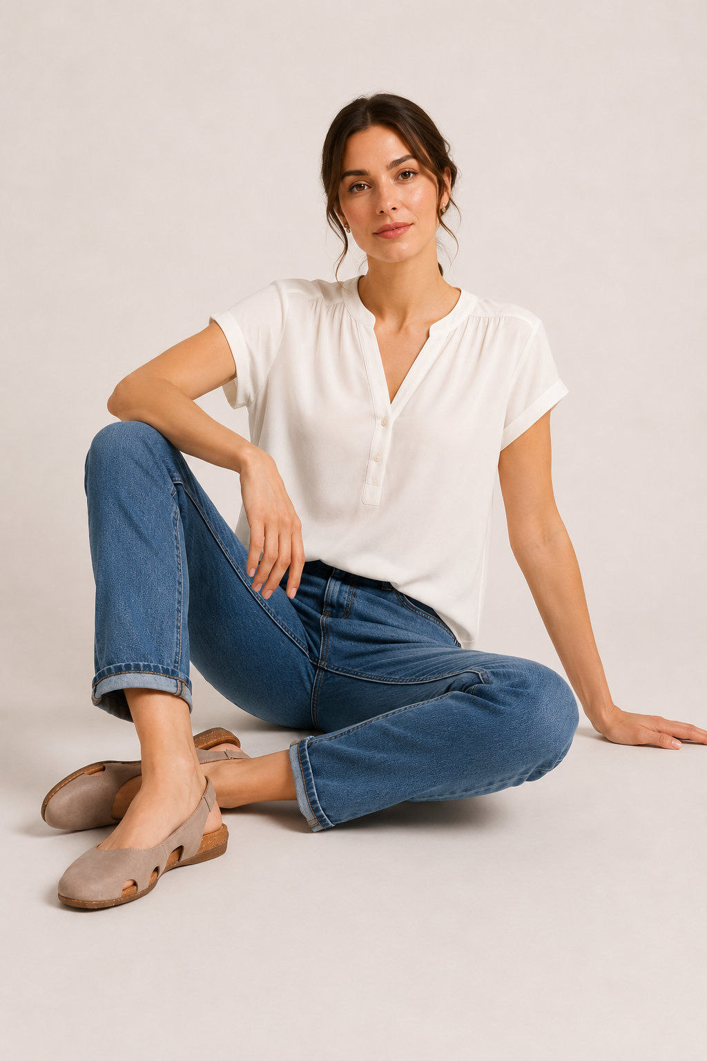 Sandales plates fermées pour femme avec semelle intérieure confortable - Helga