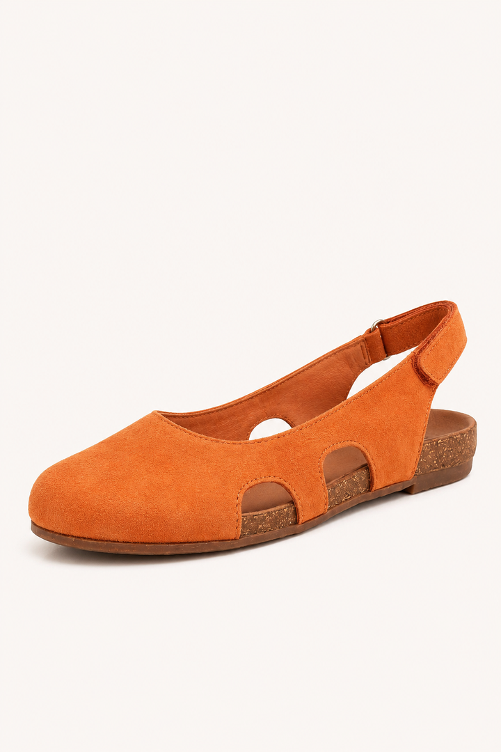 Sandales plates fermées pour femme avec semelle intérieure confortable - Helga