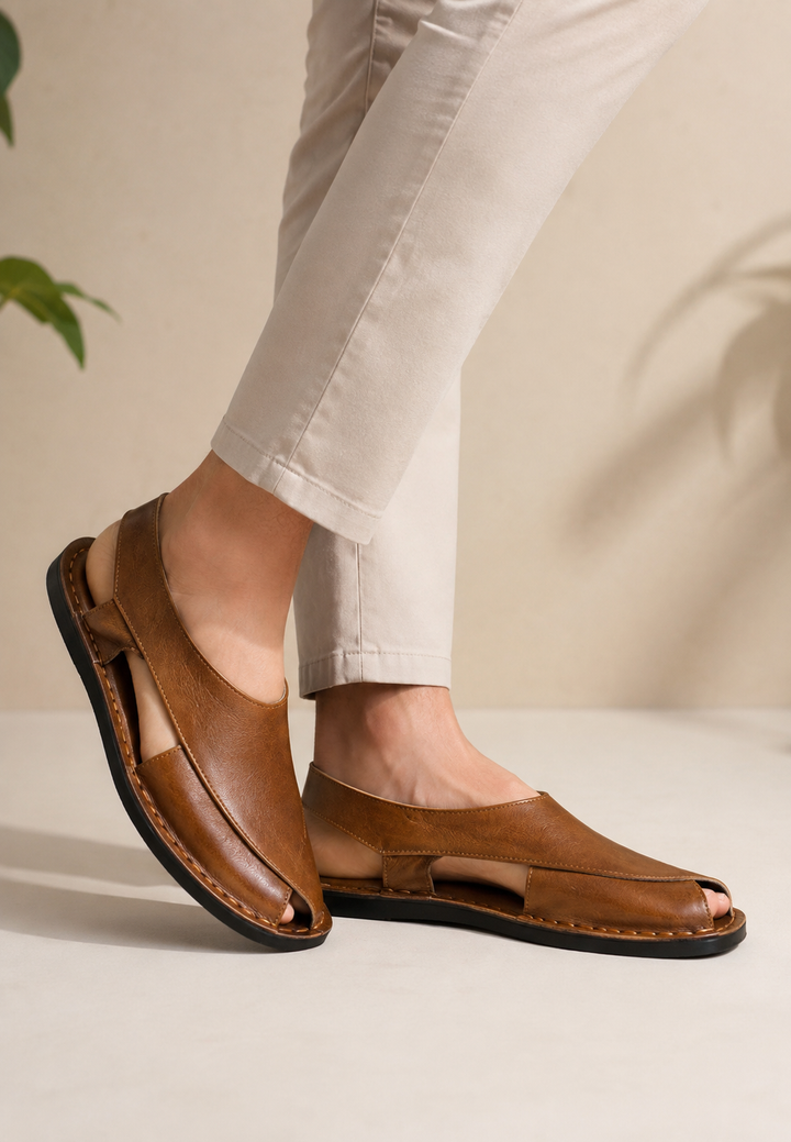 Sandales pour homme à bout fermé et bride croisée - Andi