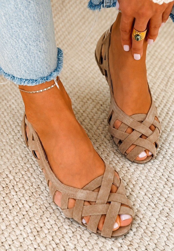 Sandales orthopédiques plates pour femme à lanières entrelacées - Anke
