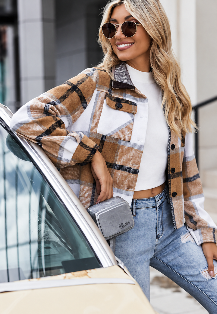 Veste à carreaux avec poches - Nadorine