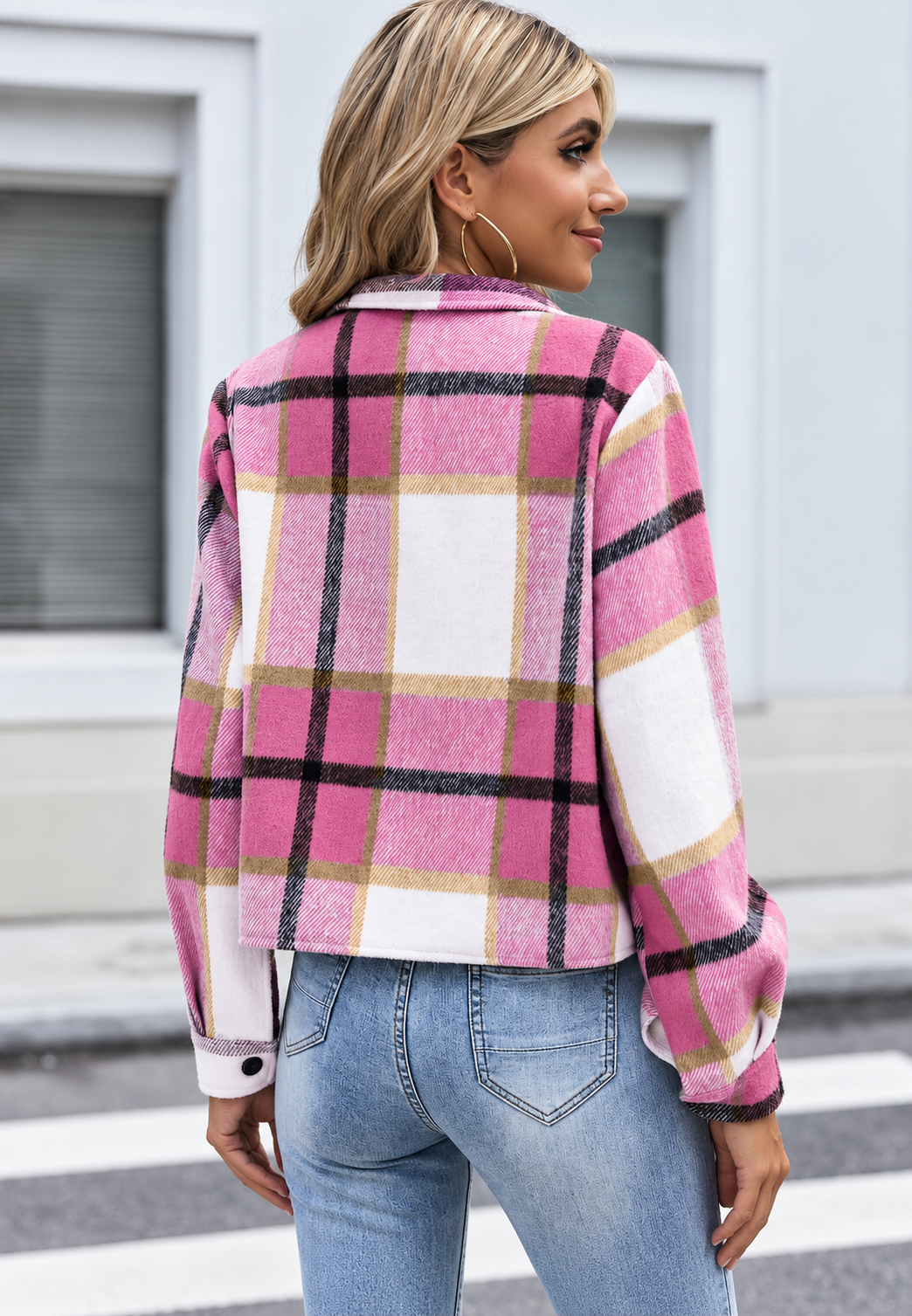 Veste à carreaux avec poches - Nadorine