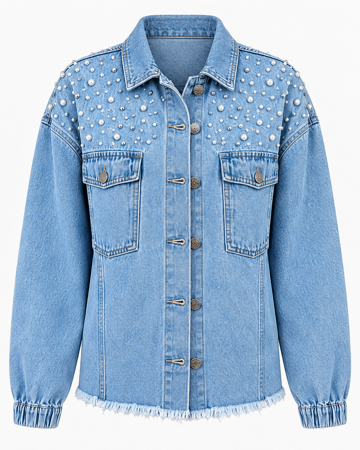 Veste en jean ornée de perles - Émeline