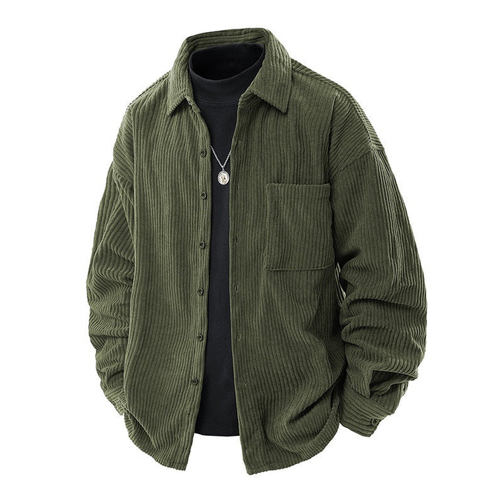 Chemise en velours côtelé pour homme, coupe ample, poche poitrine - Mads