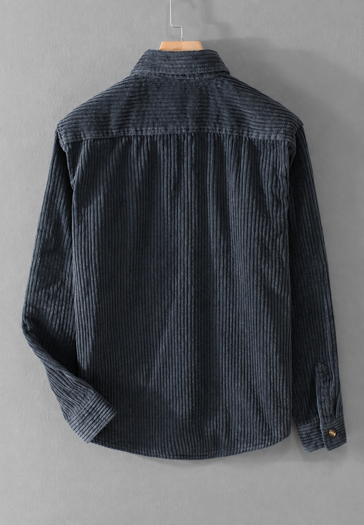 Chemise en velours côtelé pour homme, coupe décontractée, poche poitrine - Gaspard
