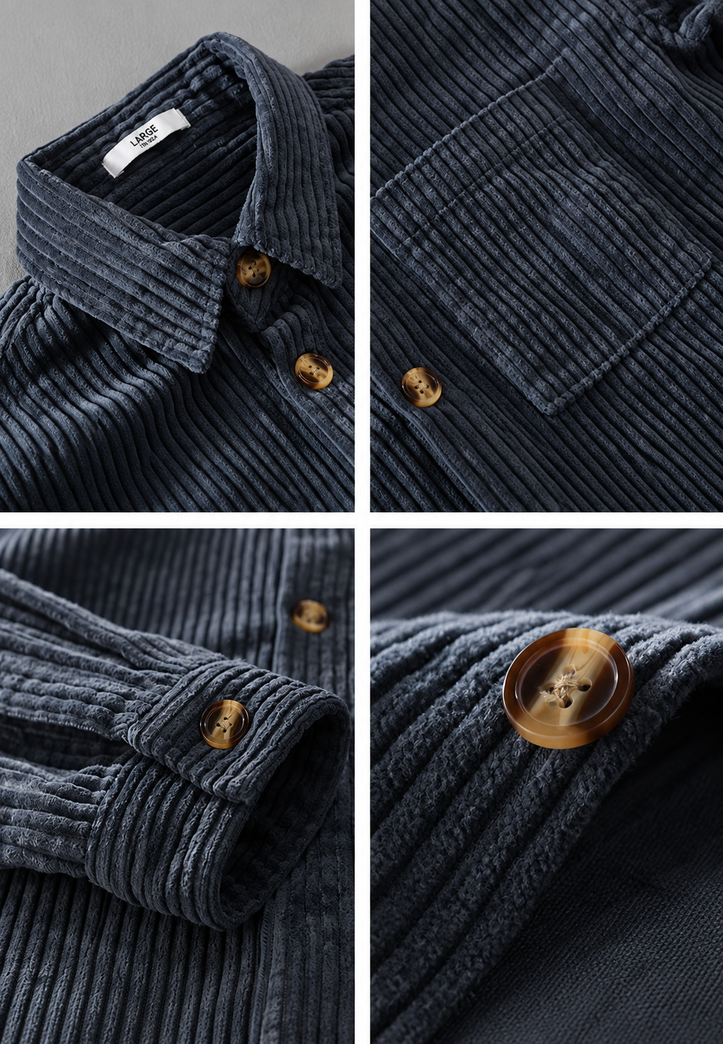 Chemise en velours côtelé pour homme, coupe décontractée, poche poitrine - Gaspard