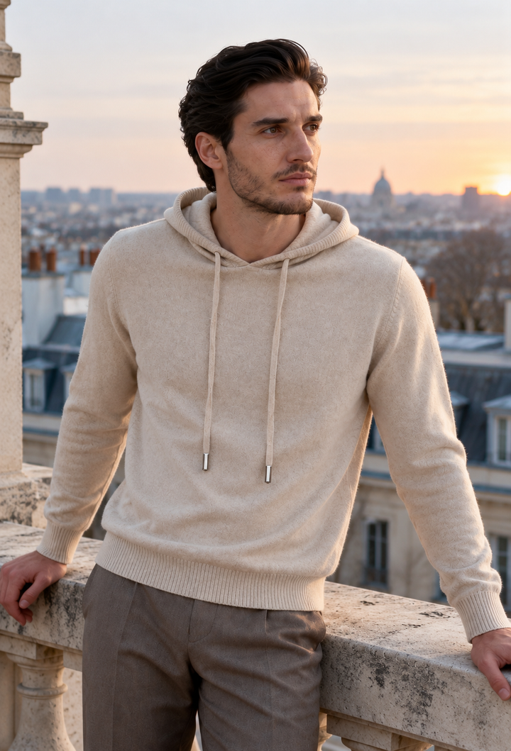 Sweat-shirt en maille pour homme à capuche réglable - Sébastien
