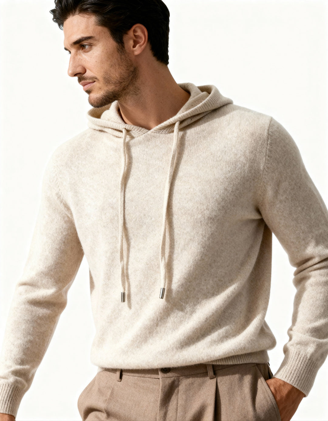 Sweat-shirt en maille pour homme à capuche réglable - Sébastien