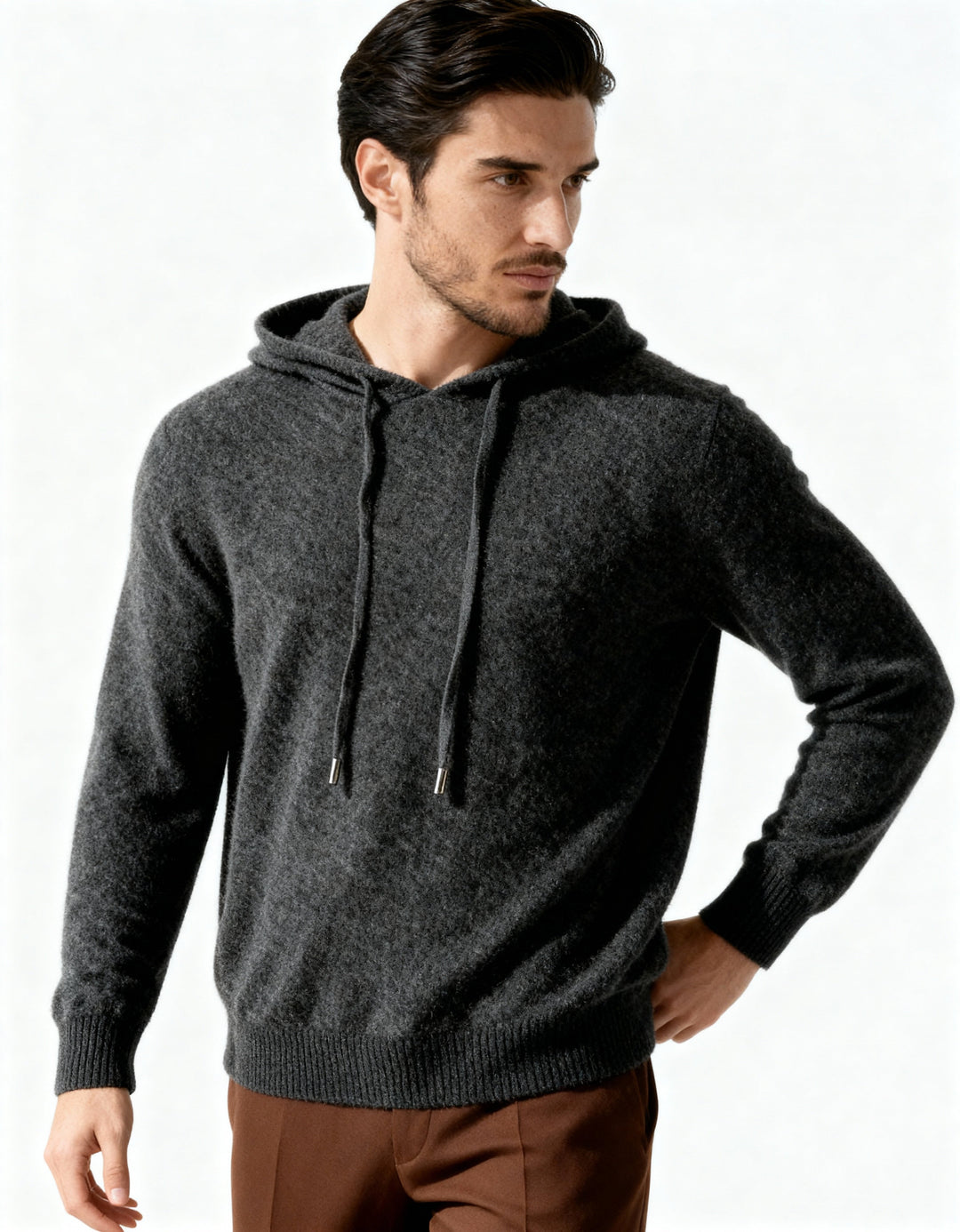 Sweat-shirt en maille pour homme à capuche réglable - Sébastien