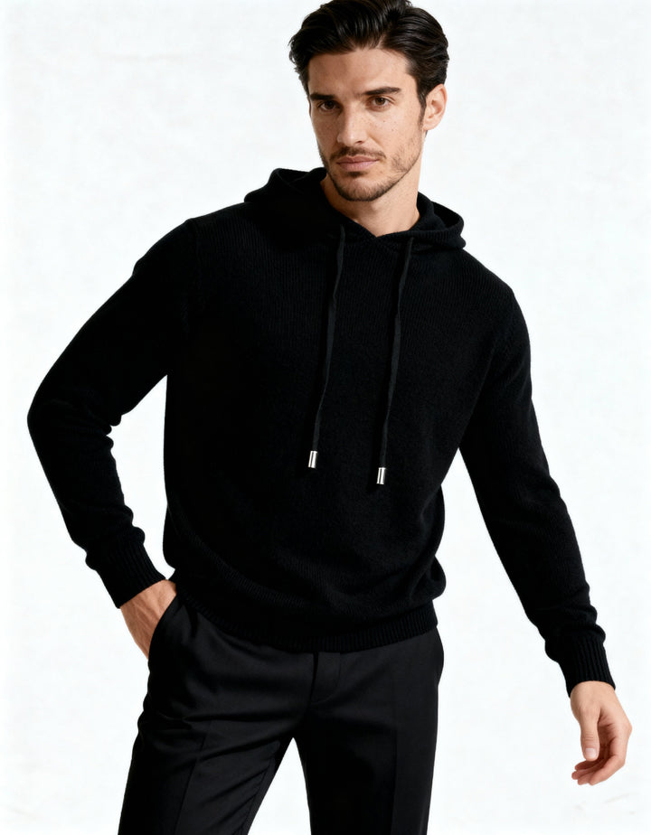 Sweat-shirt en maille pour homme à capuche réglable - Sébastien