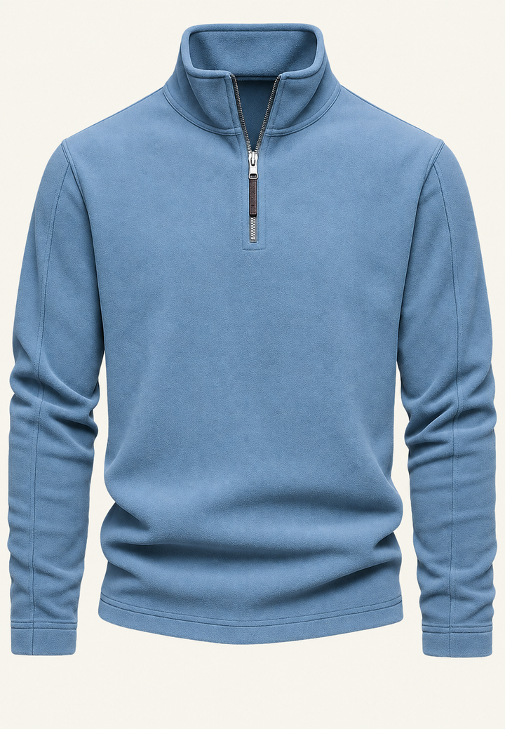 Sweat-shirt homme à col montant et demi-fermeture éclair - Calder