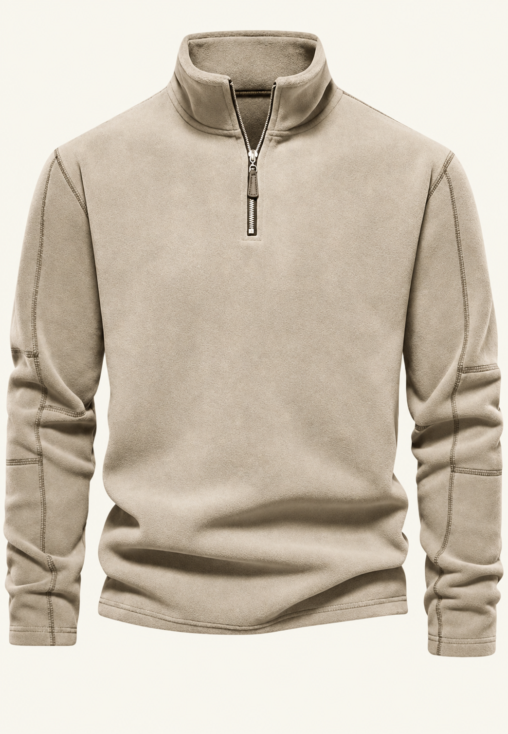 Sweat-shirt homme à col montant et demi-fermeture éclair - Calder