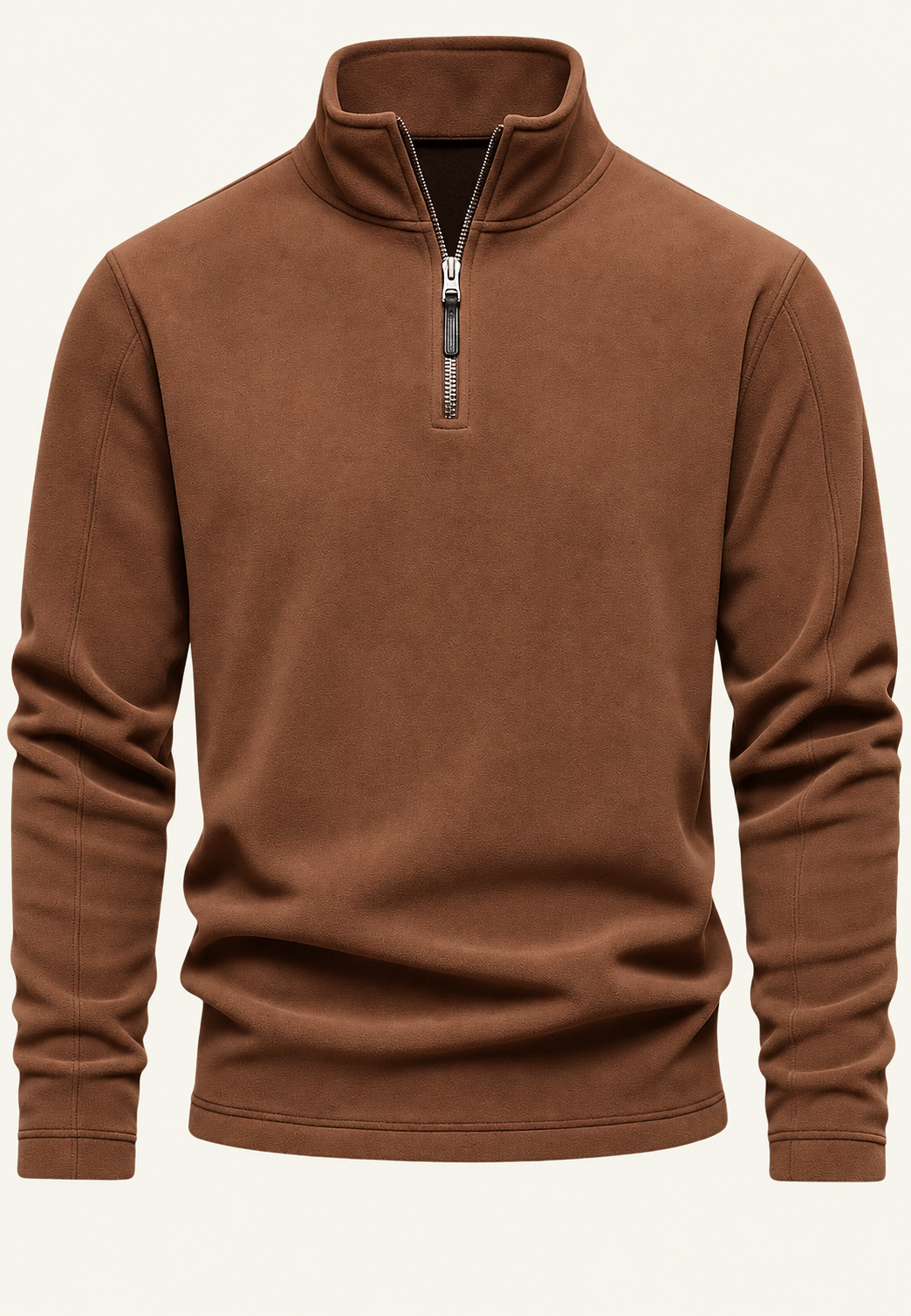 Sweat-shirt homme à col montant et demi-fermeture éclair - Calder