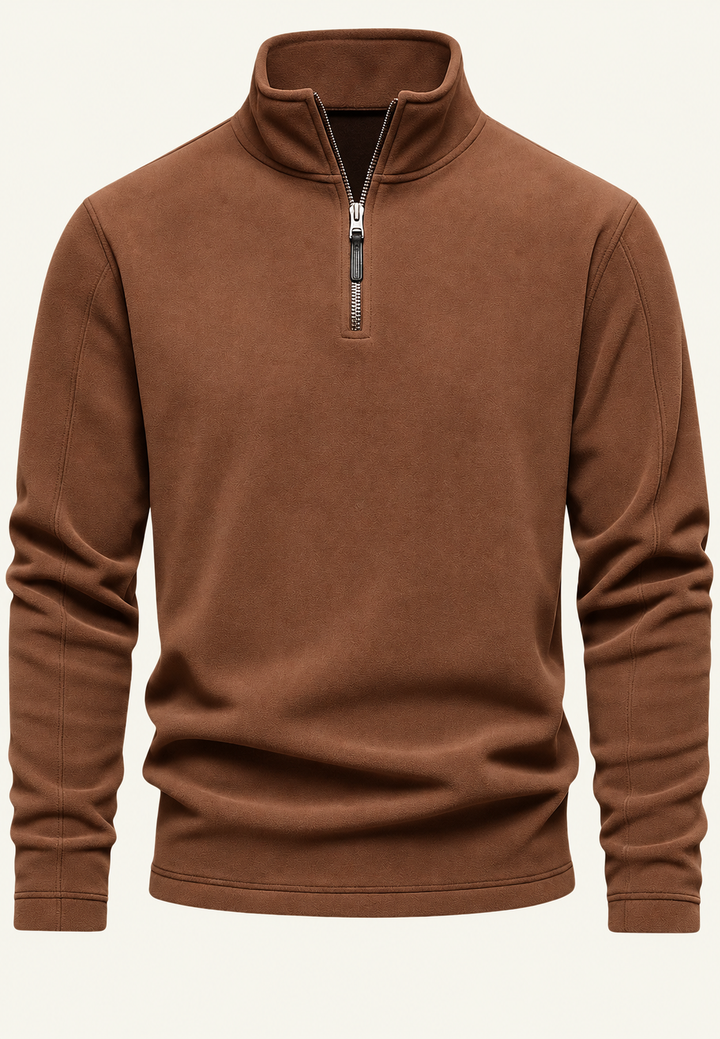 Sweat-shirt homme à col montant et demi-fermeture éclair - Calder