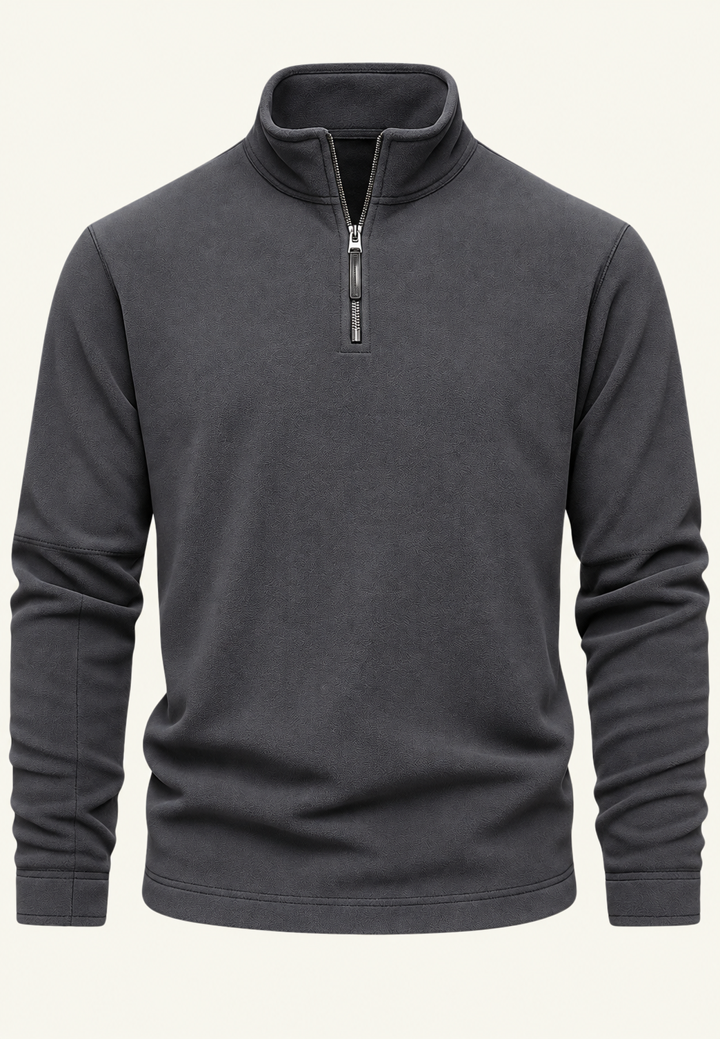 Sweat-shirt homme à col montant et demi-fermeture éclair - Calder