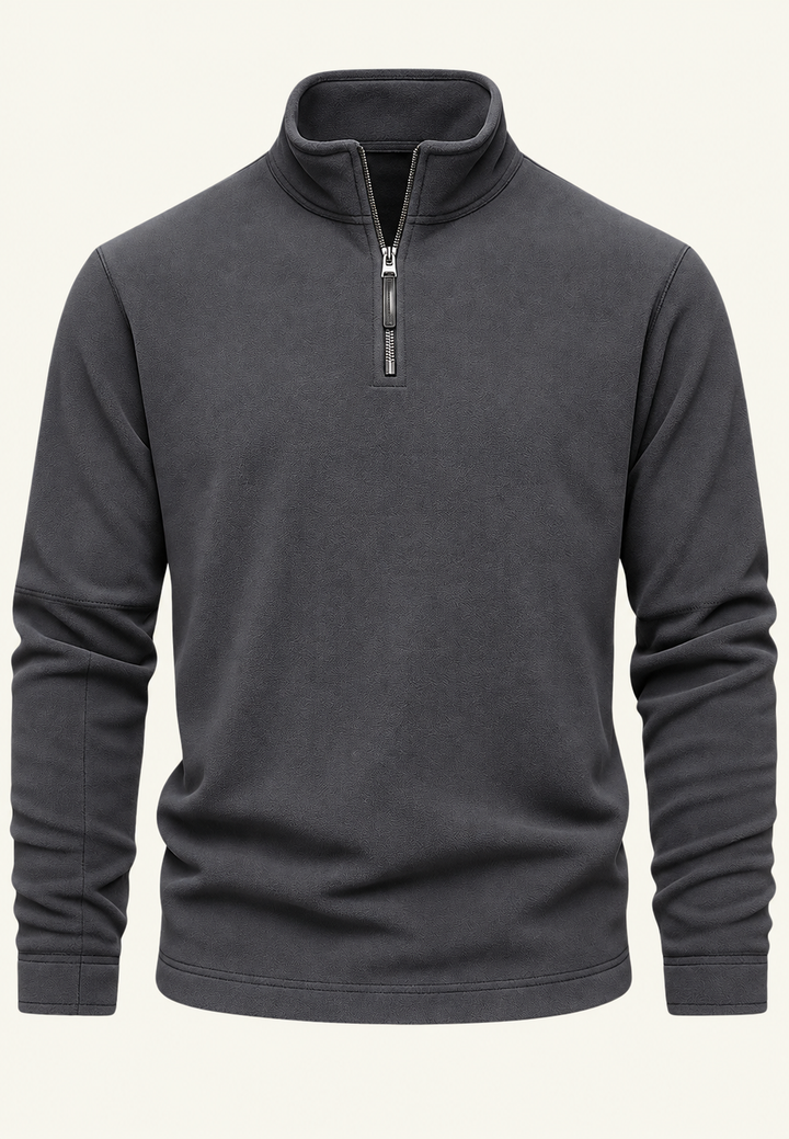 Sweat-shirt homme à col montant et demi-fermeture éclair - Calder