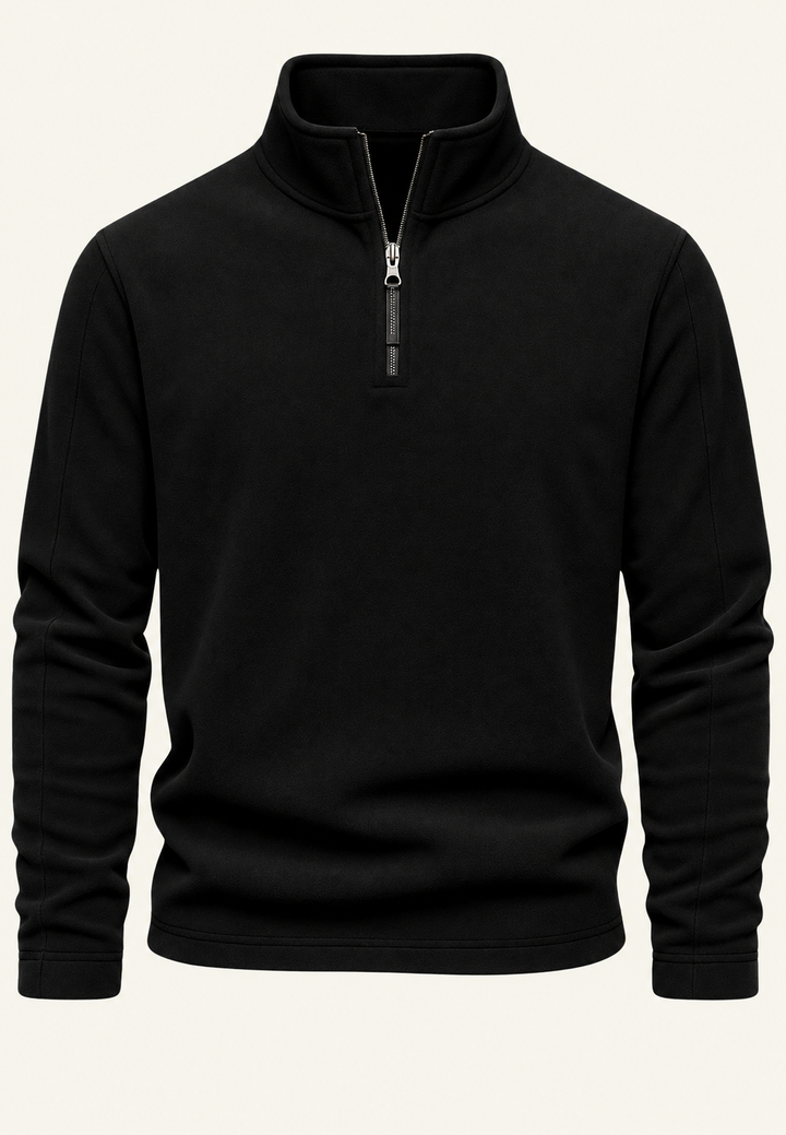Sweat-shirt homme à col montant et demi-fermeture éclair - Calder