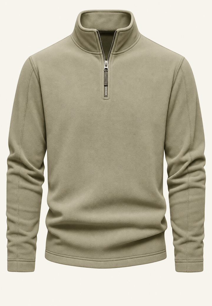 Sweat-shirt homme à col montant et demi-fermeture éclair - Calder