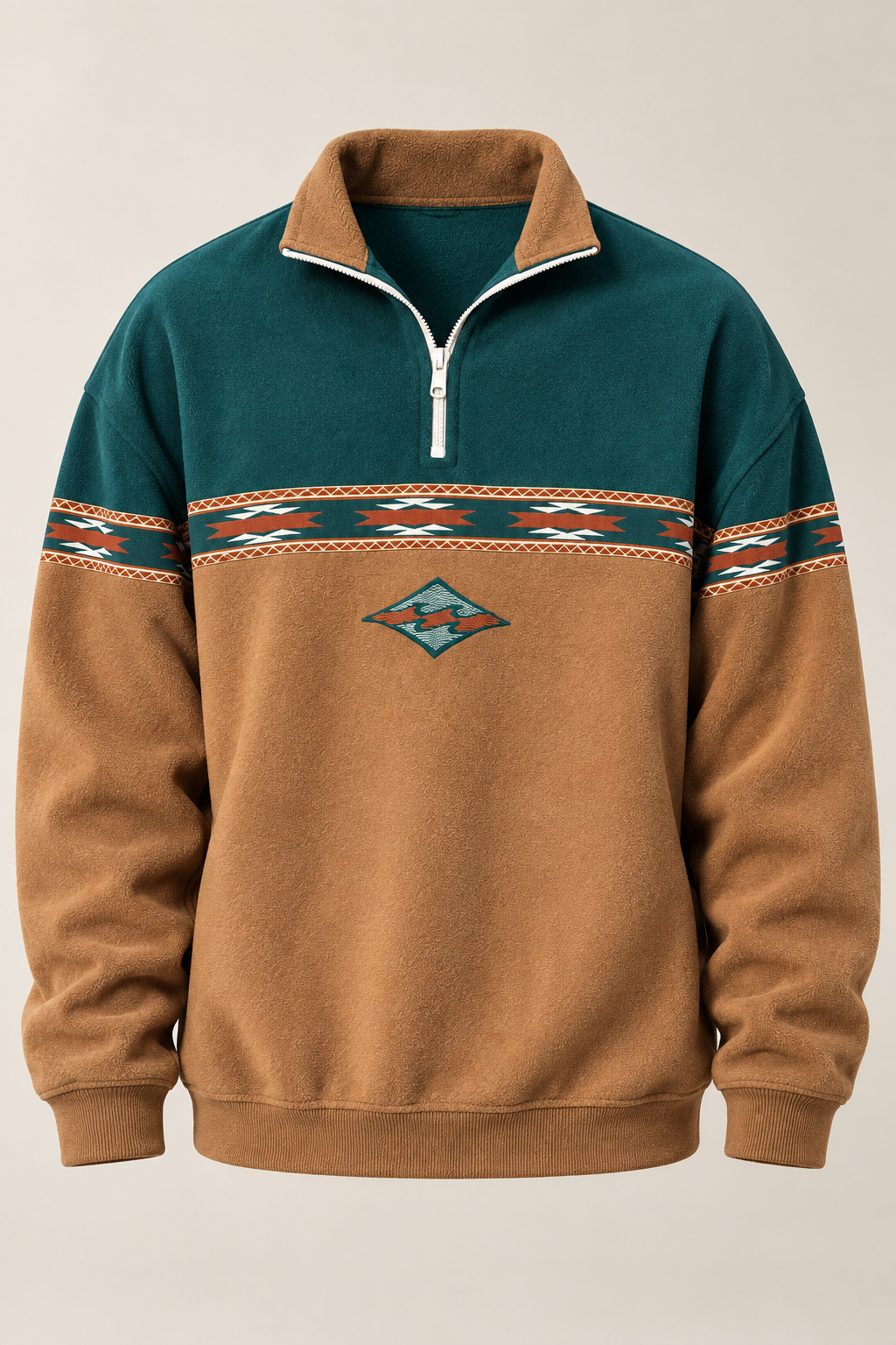 Sweat-shirt homme à demi-fermeture éclair, imprimé géométrique - Tavish