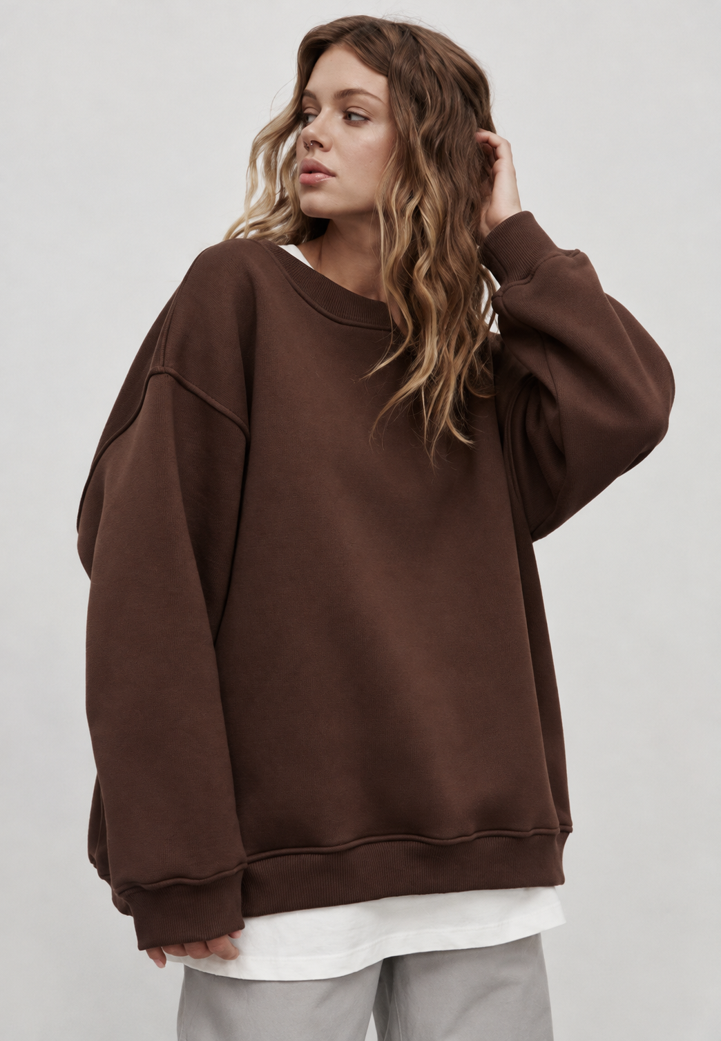 Sweat oversize femme à col rond et épaules tombantes - Dagny