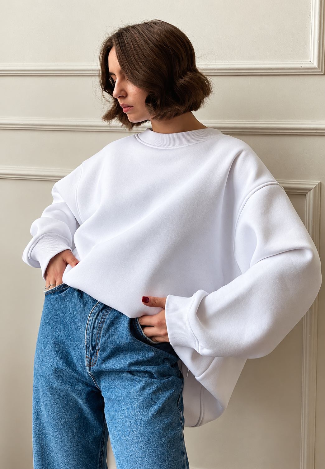 Sweat oversize femme à col rond et épaules tombantes - Dagny