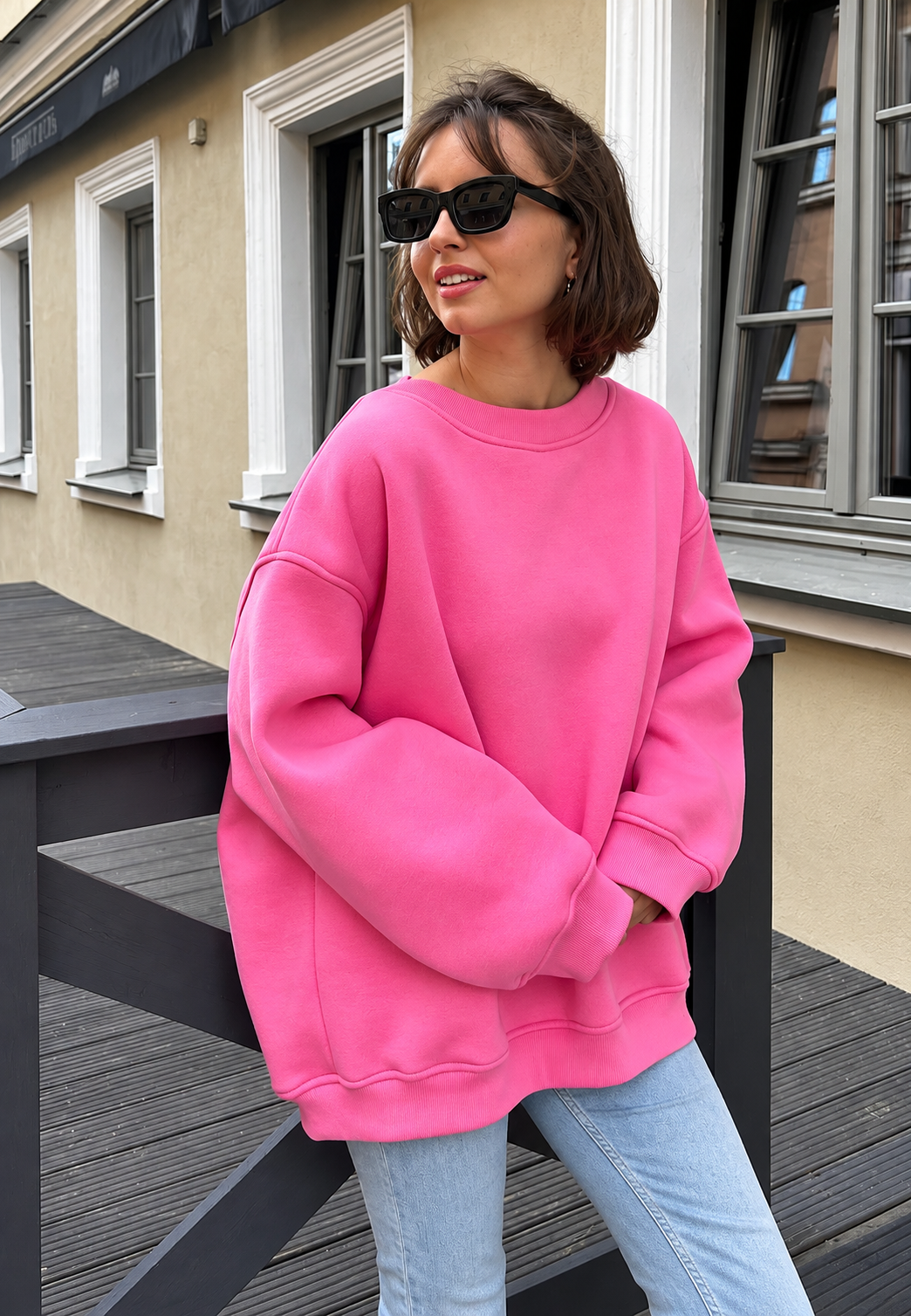 Sweat oversize femme à col rond et épaules tombantes - Dagny