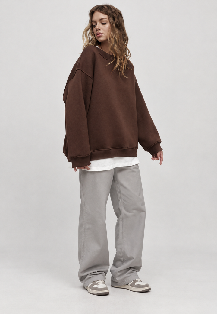 Sweat oversize femme à col rond et épaules tombantes - Dagny