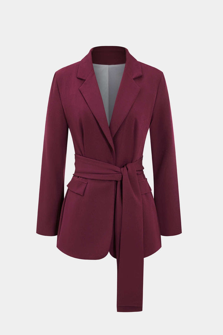 Costume deux pièces pour femme : blazer avec ceinture et pantalon droit - Camilla